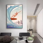 vintage surf wettbewerbsplakat