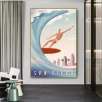vintage surf wettbewerbsplakat