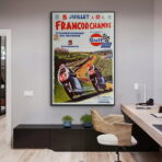 vintage motorrad rennplakat
