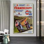 vintage motorrad rennplakat