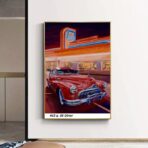 vintage auto dekorationsplakat