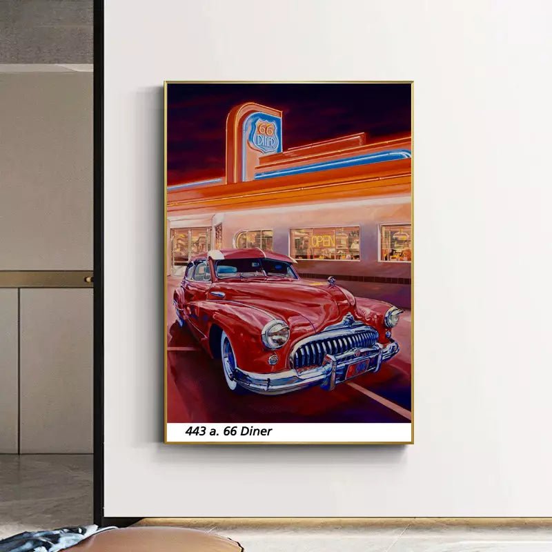 vintage auto dekorationsplakat
