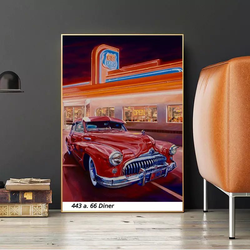 vintage auto dekorationsplakat