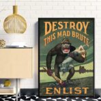 propagandaplakat zerstore diesen verruckten unmenschen