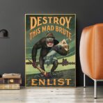 propagandaplakat zerstore diesen verruckten unmenschen