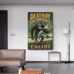 propagandaplakat zerstore diesen verruckten unmenschen