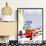poster grand prix monaco vintage 1