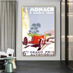 poster grand prix monaco vintage 1