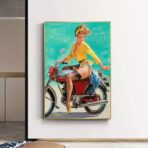 pin up motorrad poster