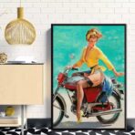 pin up motorrad poster