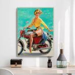 pin up motorrad poster