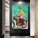 pin up motorrad poster