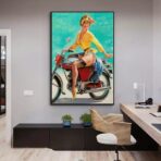 pin up motorrad poster