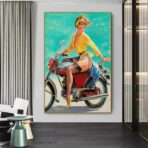pin up motorrad poster