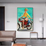 pin up motorrad poster