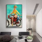 pin up motorrad poster