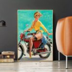 pin up motorrad poster