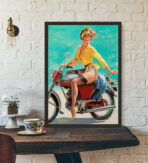 pin up motorrad poster