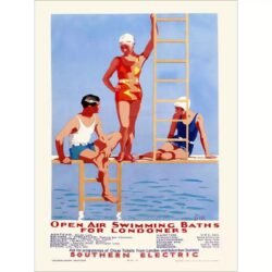 vintage schwimmbad poster