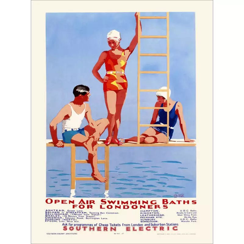 vintage schwimmbad poster vintage schwimmbad poster