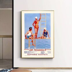 vintage schwimmbad poster