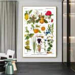 vintage pflanzenplakat