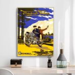 vintage motorrad werbeplakat