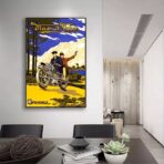 vintage motorrad werbeplakat