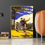 vintage motorrad werbeplakat