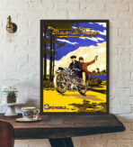vintage motorrad werbeplakat