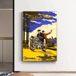 vintage motorrad werbeplakat