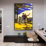 vintage motorrad werbeplakat