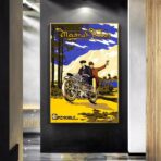 vintage motorrad werbeplakat