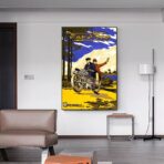 vintage motorrad werbeplakat