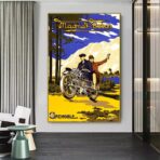 vintage motorrad werbeplakat