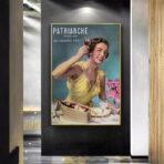 vintage frau werbeplakat