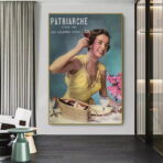 vintage frau werbeplakat