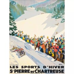 vintage poster br wintersport saint pierre de chartreuse