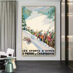 vintage poster br wintersport saint pierre de chartreuse