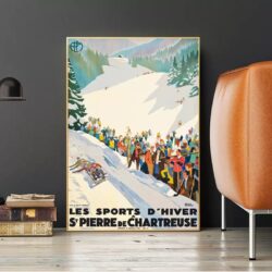 vintage poster br wintersport saint pierre de chartreuse