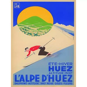 vintage alpe dhuez poster 1