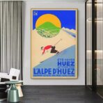 vintage alpe dhuez poster 1