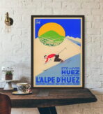 vintage alpe dhuez poster 1