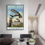vintage flugzeug poster