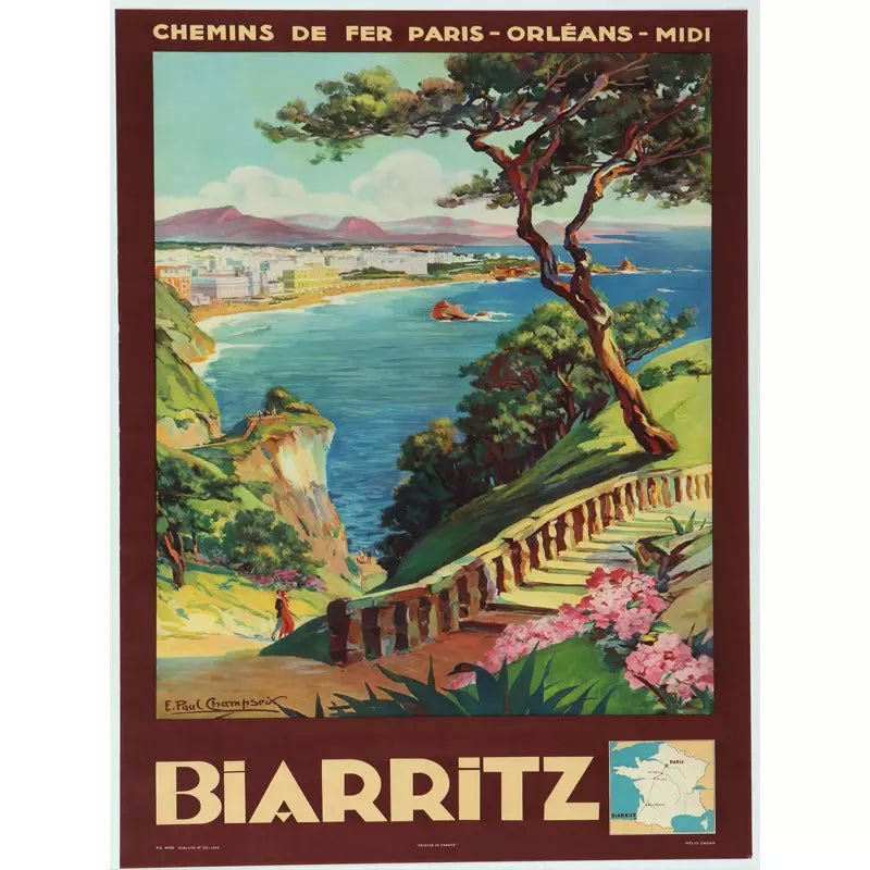 vintage poster biarritz 1 vintage poster biarritz 1