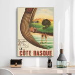 vintage poster baskische kuste