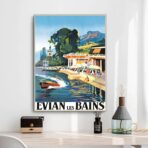 vintage poster evian les bains 1