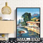 vintage poster evian les bains 1