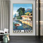 vintage poster evian les bains 1