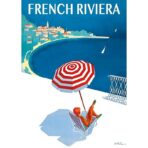 vintage plakat der franzosischen riviera